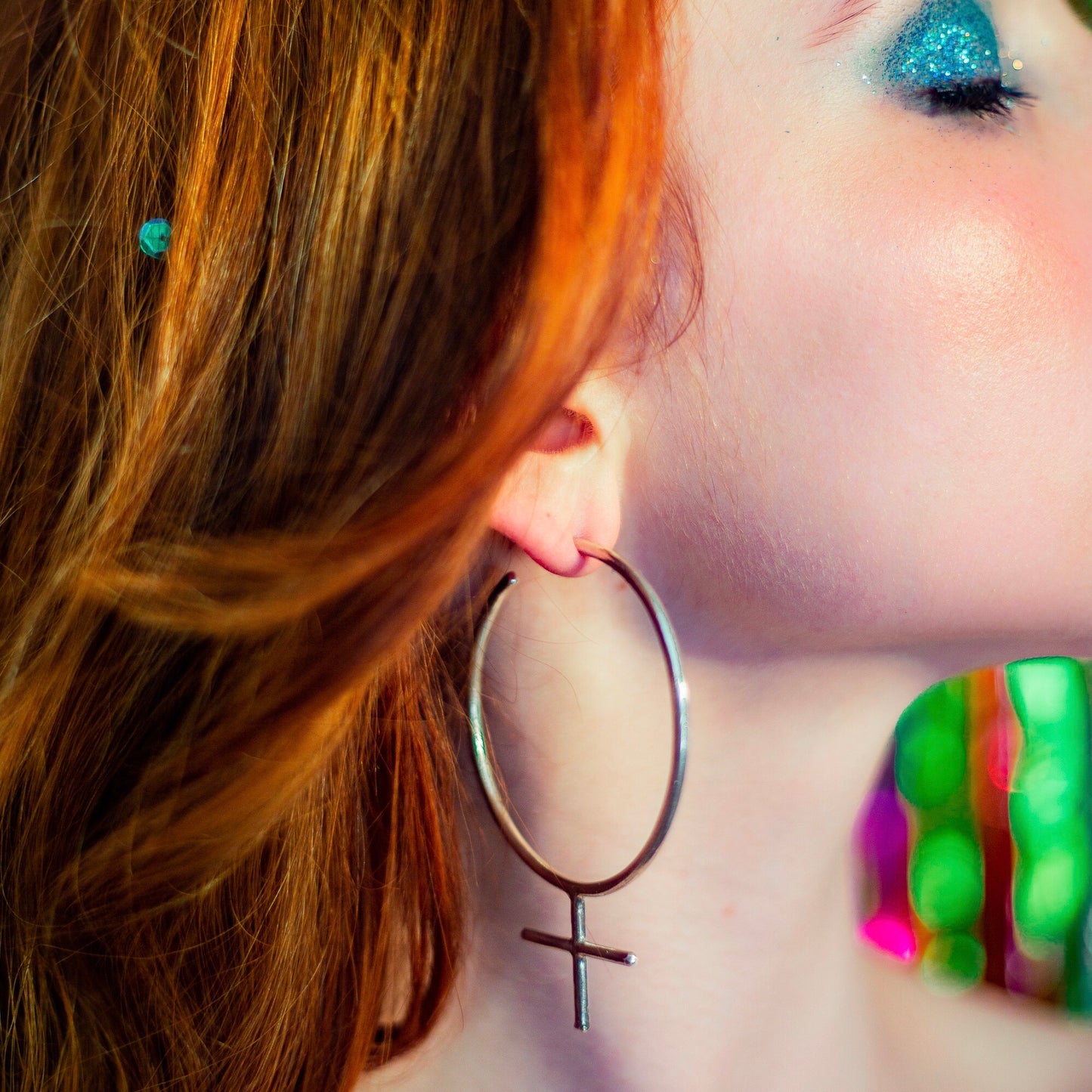 Birth of Venus Hoop Earrings- Silver