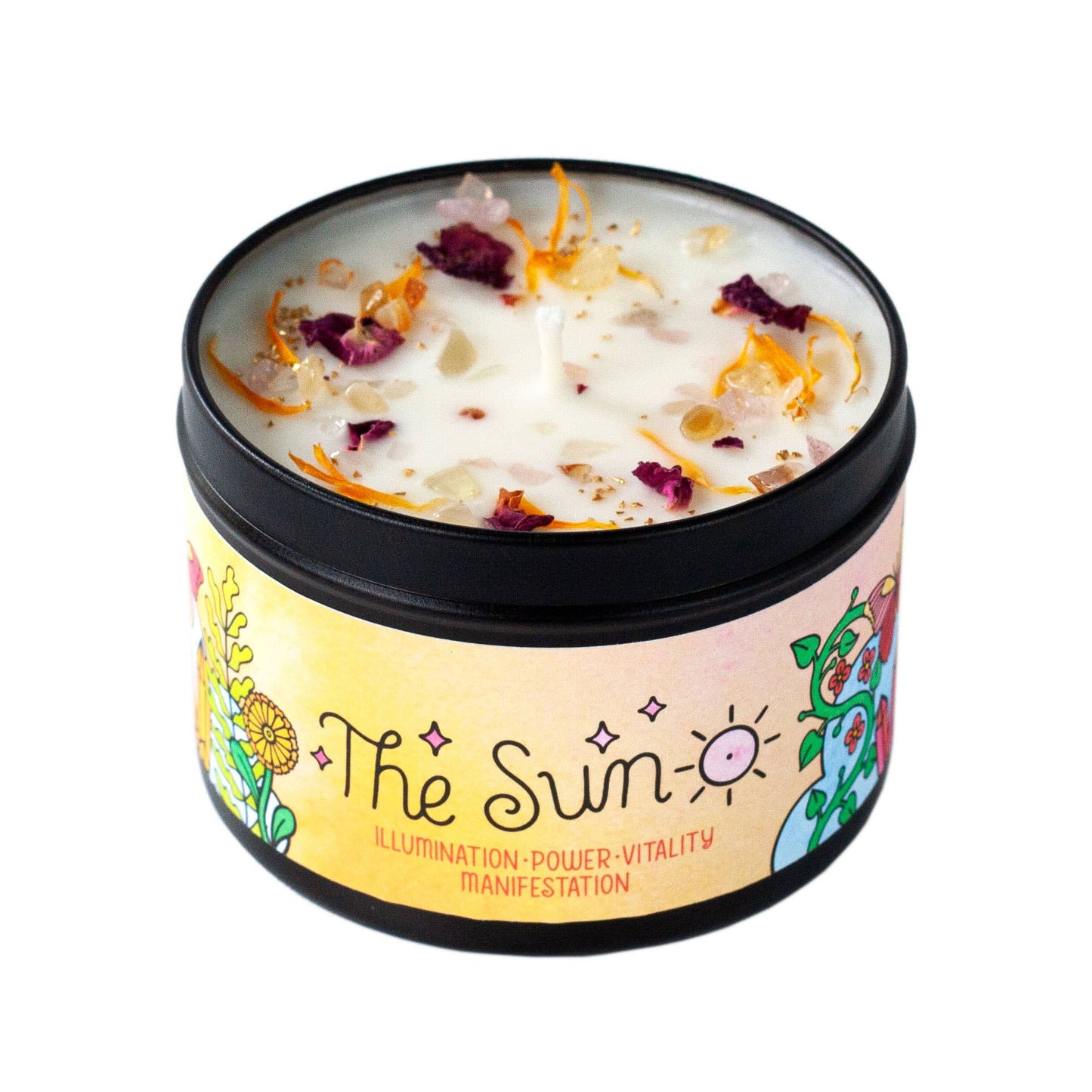 The Sun Aromatherapy Soy Candle - Orange Floral: Medium 5oz (cotton wick)