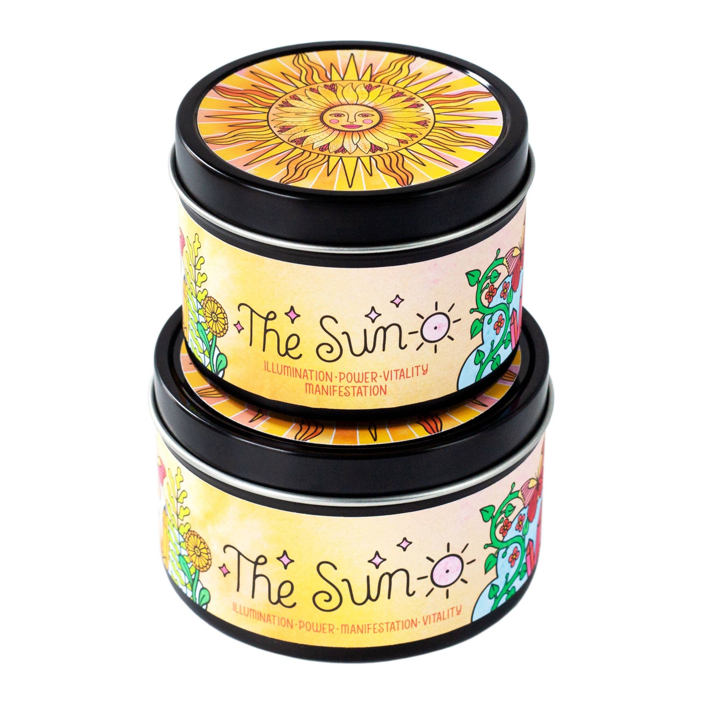 The Sun Aromatherapy Soy Candle - Orange Floral: Medium 5oz (cotton wick)