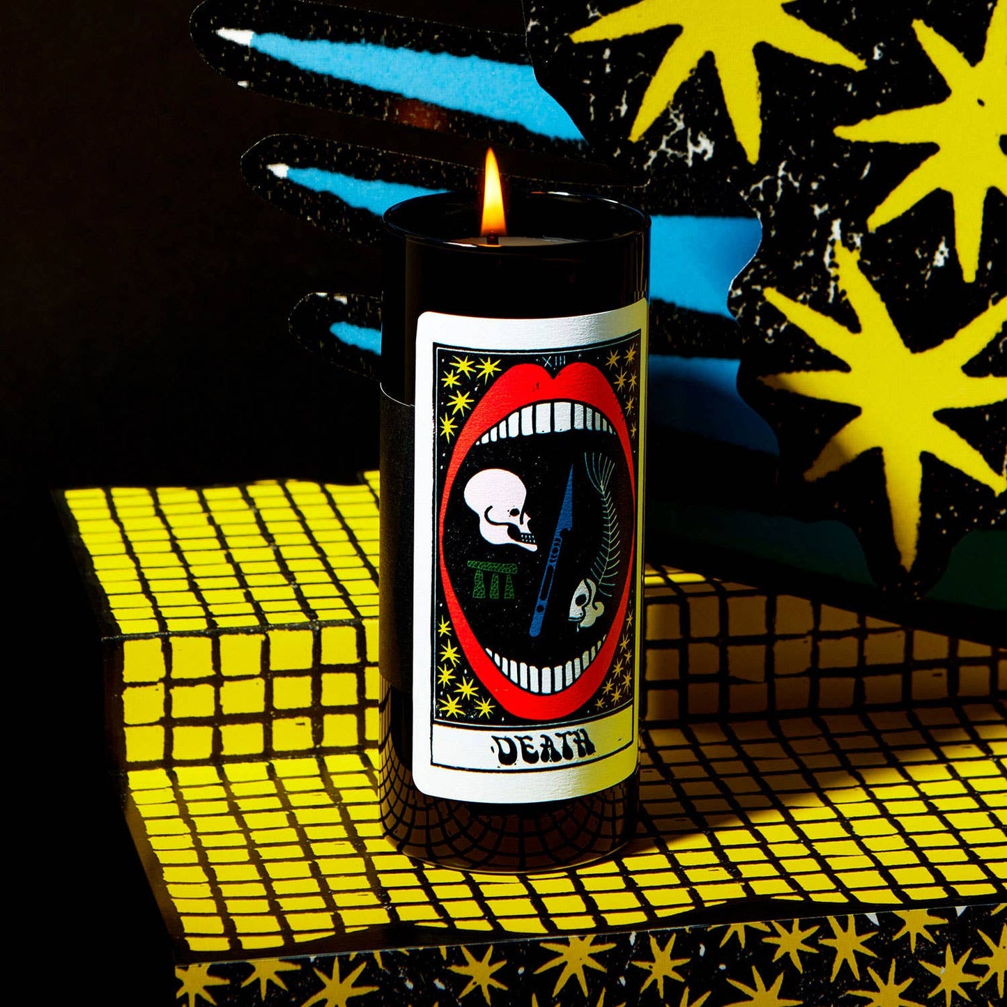 Tarot Death Candle - 6" Tall & 60 Hr Burn, Tobacco & Orange